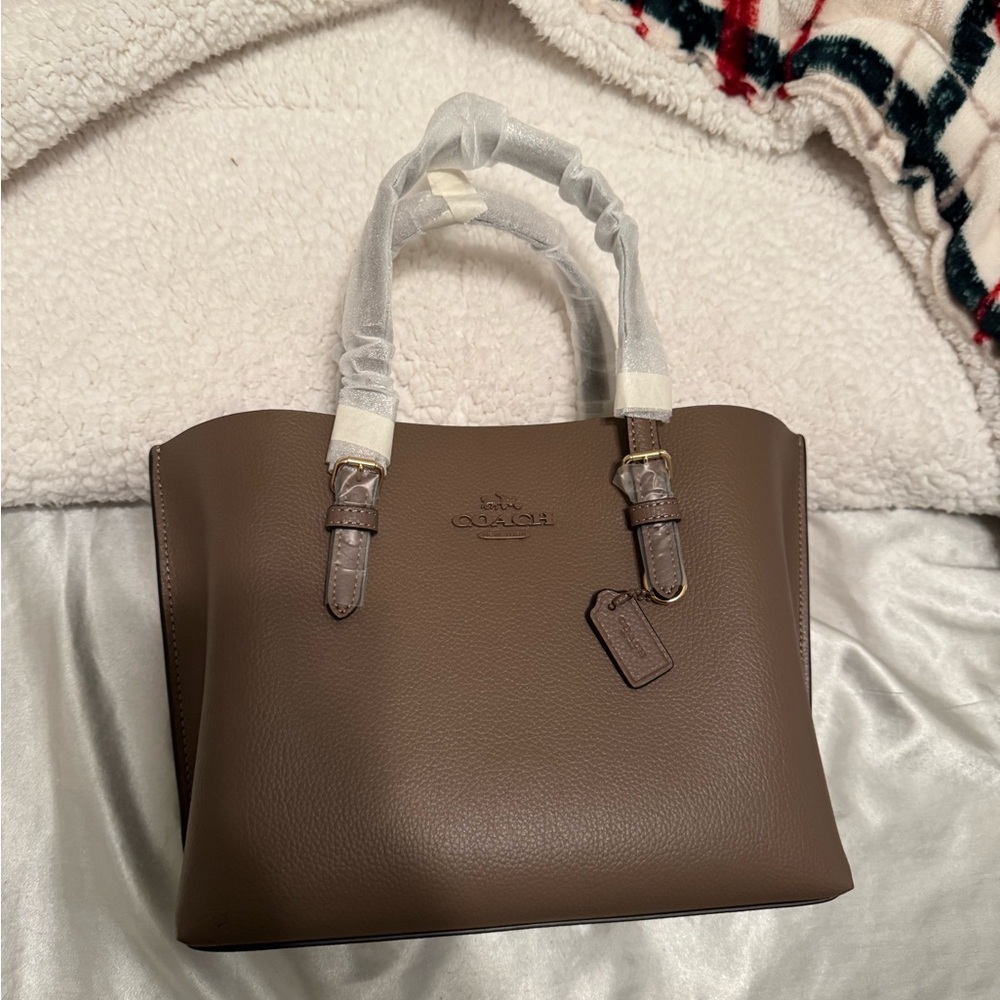 Coach Taupe Leather Tote Bag